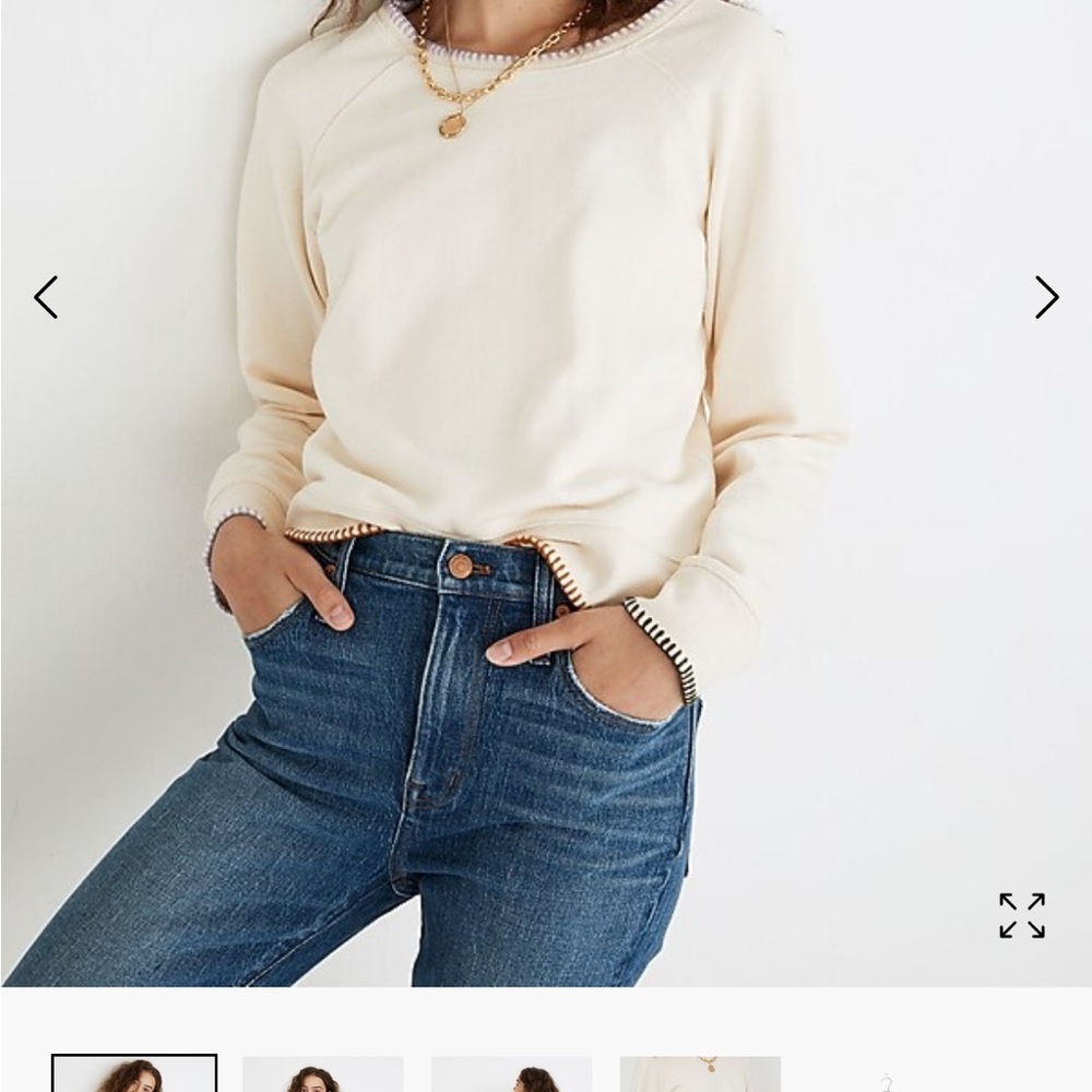 Madewell Cream Sweatshirt size medium